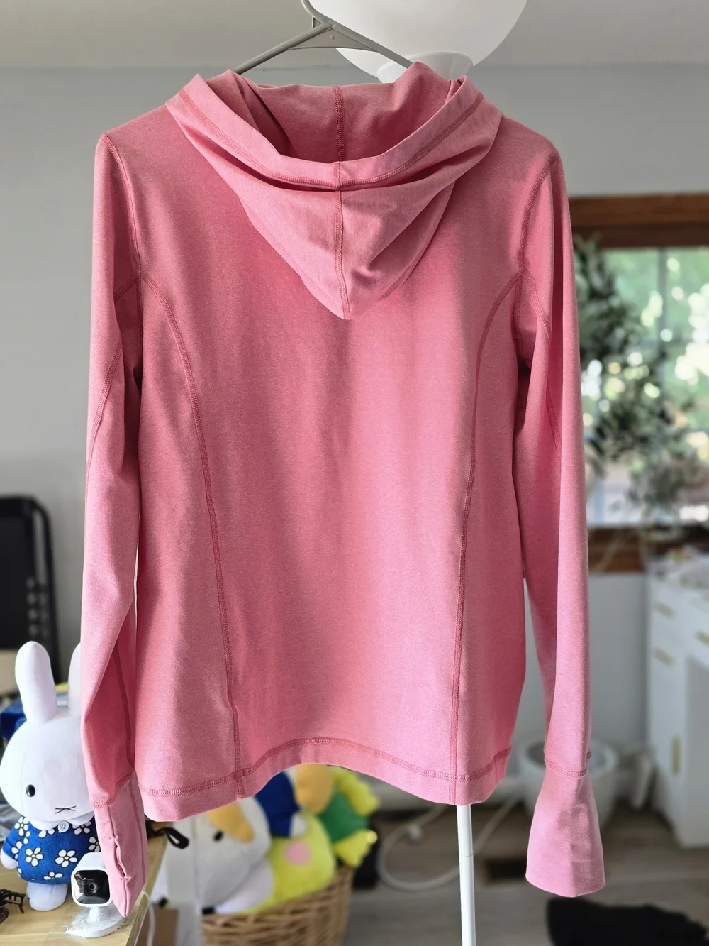 J. Crew Coral Pink Hooded Long-Sleeve Pullover